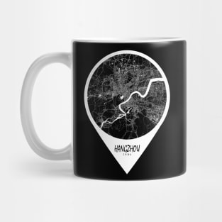 Hangzhou, China City Map - Travel Pin Mug